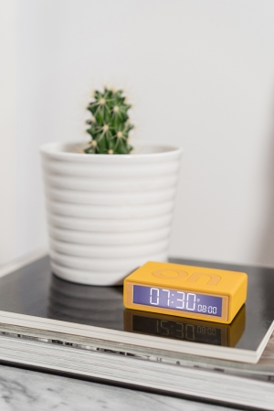 FLIP DIGITAL ALARM CLOCK YELLOW