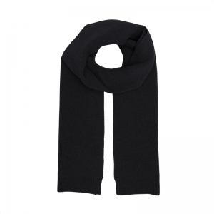 MERINO WOOL SCARF DEEP BLACK