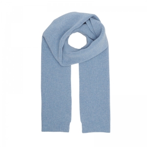 MERINO WOOL SCARF STONE BLUE