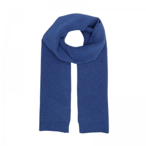 MERINO WOOL SCARF ROYAL BLUE