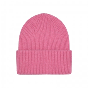 MERINO WOOL HAT BUBBLEGUM PINK