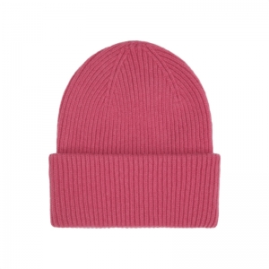 MERINO WOOL HAT RASPBERRY PINK