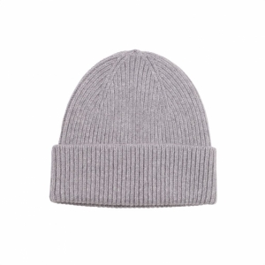 MERINO WOOL BEANIE HEATHER GREY