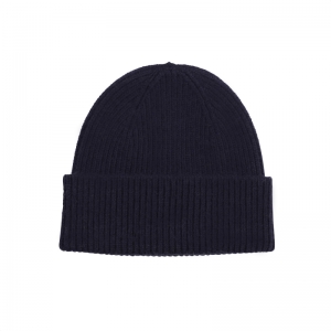 MERINO WOOL BEANIE NAVY BLUE