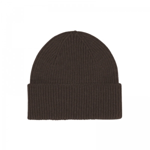 MERINO WOOL BEANIE COFFEE BROWN