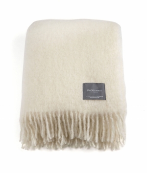 MOHAIR PLAID BRIGHT WHITE
