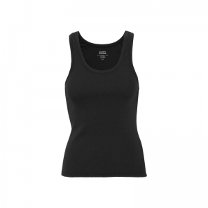 ORGANIC RIB TANK TOP DEEP BLACK