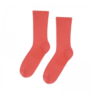 ORGANIC SOCKS BRIGHT CORAL