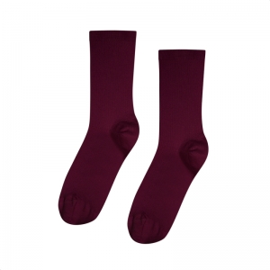 ORGANIC SOCKS OXBLOOD RED