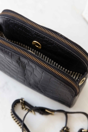 EMILY - CROCO CLASSIC LEATHER BLACK/CROCO