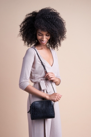 EMILY - CROCO CLASSIC LEATHER BLACK/CROCO