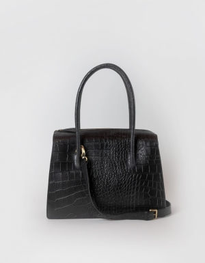 KATE - CLASSIC CROCO LEATHER BLACK