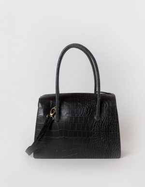 KATE - CLASSIC CROCO LEATHER BLACK