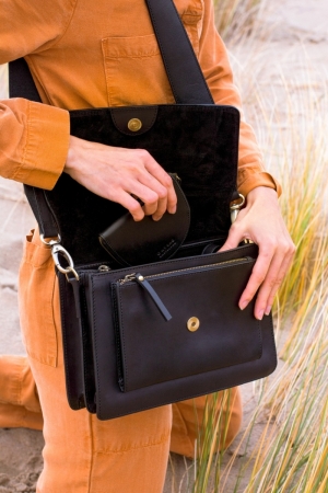 KATE - CLASSIC CROCO LEATHER BLACK