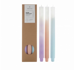 GRADIENT KAARSEN - SET VAN 3 PETAL PURPLE