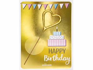 HAPPY BIRTHDAY MINI WENSKAART GOLD