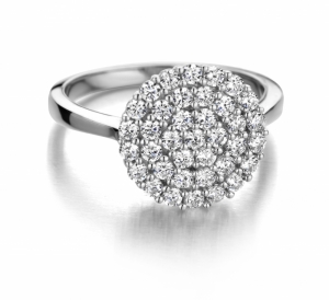 RHODIUM PLATED SET WITH WHITE CZ SILVER