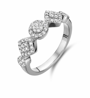 RHODIUM PLATED SET WITH WHITE CZ SILVER