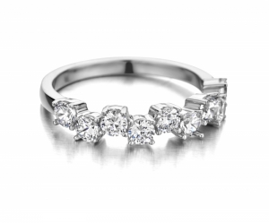 RHODIUM PLATED WITH WHITE CZ SILVER