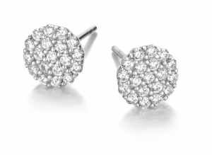 RHODIUM PLATED SET WITH WHITE CZ SILVER