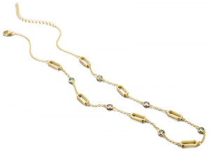 GOLD PLATED SET WITH COLORED STONES GOLD