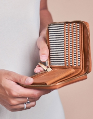 SONNY SQUARE WALLET - STROMBOLI LEATHER COGNAC