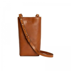 CHARLIE PHONE BAG - CLASSIC  LEATHER COGNAC