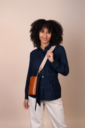 CHARLIE PHONE BAG - CLASSIC  LEATHER COGNAC