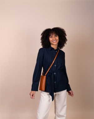 CHARLIE PHONE BAG - CLASSIC  LEATHER COGNAC