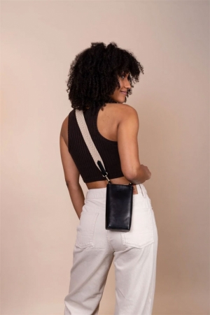 CHARLIE PHONE BAG - CLASSIC  LEATHER BLACK