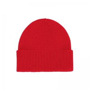 MERINO WOOL BEANIE SCARLET RED