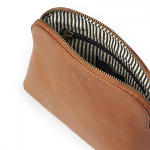 COSMETIC BAG - COGNAC - CLASSIC LEATHER BRUIN