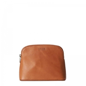 COSMETIC BAG - COGNAC - CLASSIC LEATHER BRUIN