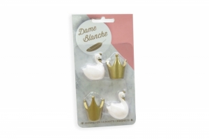 DAME BLANCHE WIT MAGNEET  - SET 4 STUKS WIT