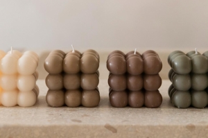 CANDLE CUBE TAUPE