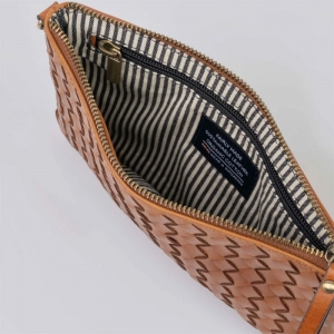 LEXI - WOVEN CLASSIC LEATHER COGNAC
