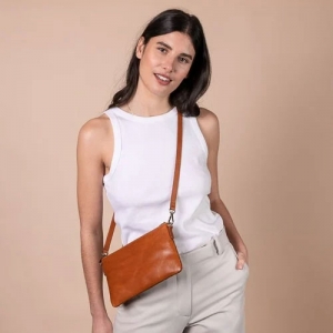 LEXI - WOVEN CLASSIC LEATHER COGNAC
