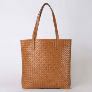 GEORGIA - WOVEN CLASSIC LEATHER COGNAC