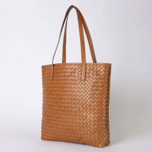 GEORGIA - WOVEN CLASSIC LEATHER COGNAC