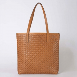 GEORGIA - WOVEN CLASSIC LEATHER COGNAC
