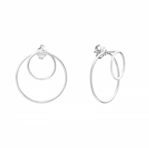 DOUBLE CIRCLE EARRINGS ZILVER