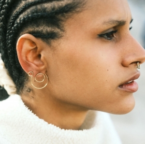 DOUBLE CIRCLE EARRINGS ZILVER