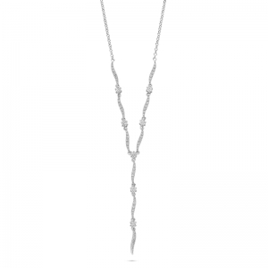 RHODIUM PLATED SET WITH WHITE CZ  SILVER