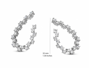 RHODIUM PLATED SET WITH WHITE CZ SILVER
