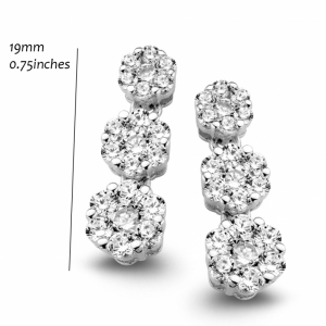 RHODIUM PLATED SET WITH WHITE CZ  SILVER