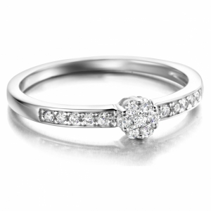 RHODIUM PLATED RING SET WITH WHITE CZ SILVER