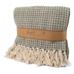 SENZA RECYCLED KATOENEN PLAID GROEN GROEN