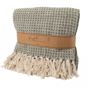 SENZA RECYCLED KATOENEN PLAID GROEN GROEN