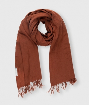BOILED WOOL SCARF SADDLE BROWN