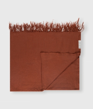 BOILED WOOL SCARF SADDLE BROWN